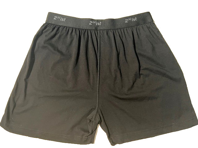 New 2(X)IST Black Cotton Knit Boxer Short Underwear sz M #706 2xist Vintage
