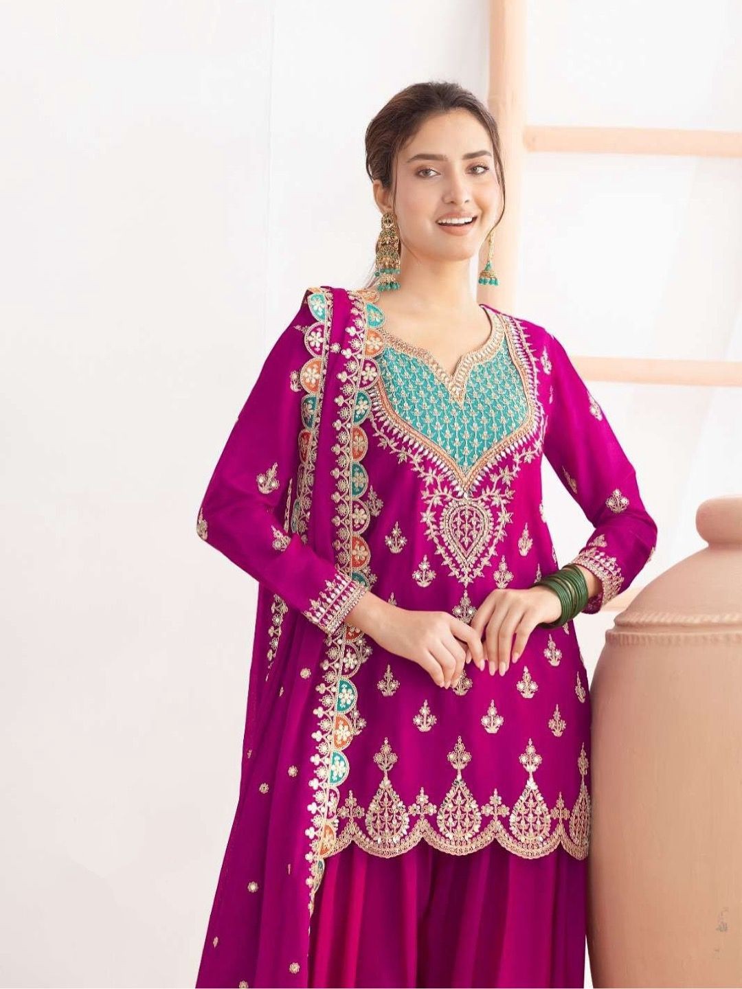 Latest Ready Made Top Pant Set Designer New Indian Pakistani Salwar Kameez Women