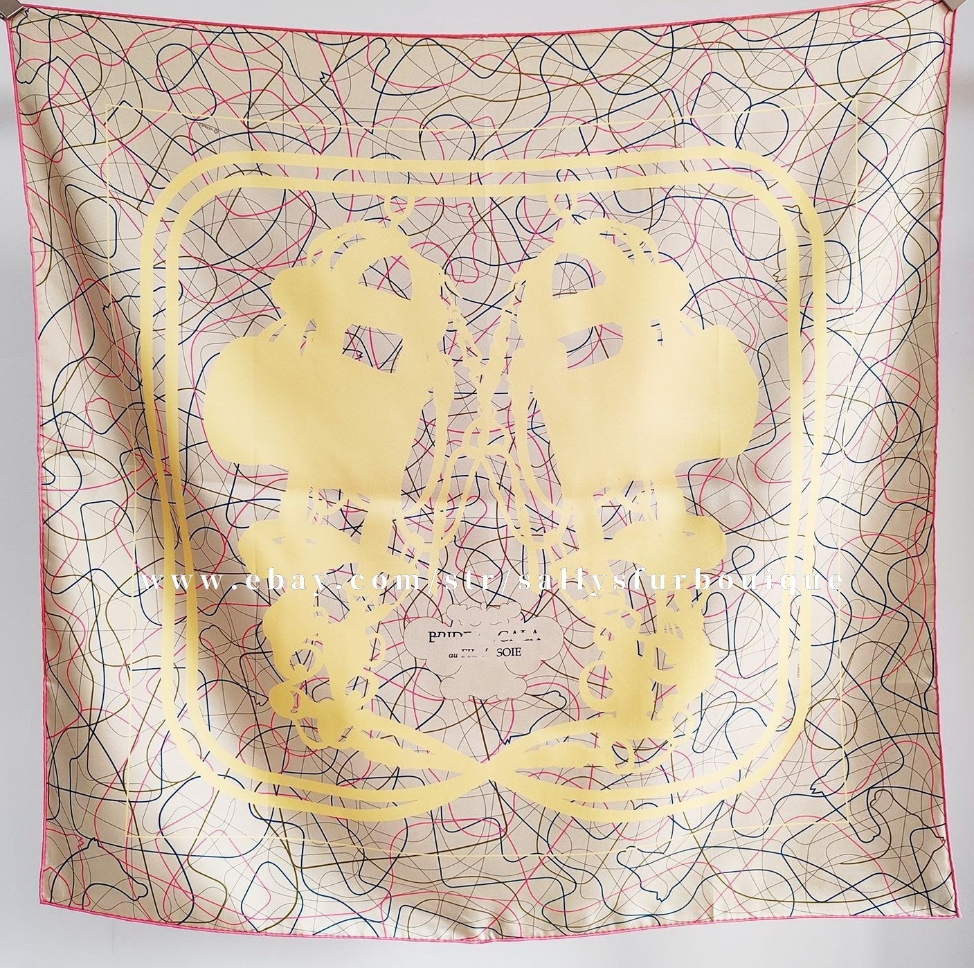 Sallys 18 Momme Heavy Twill Silk Saddle Print Wrap Scarf Double Face Shawl 90cm