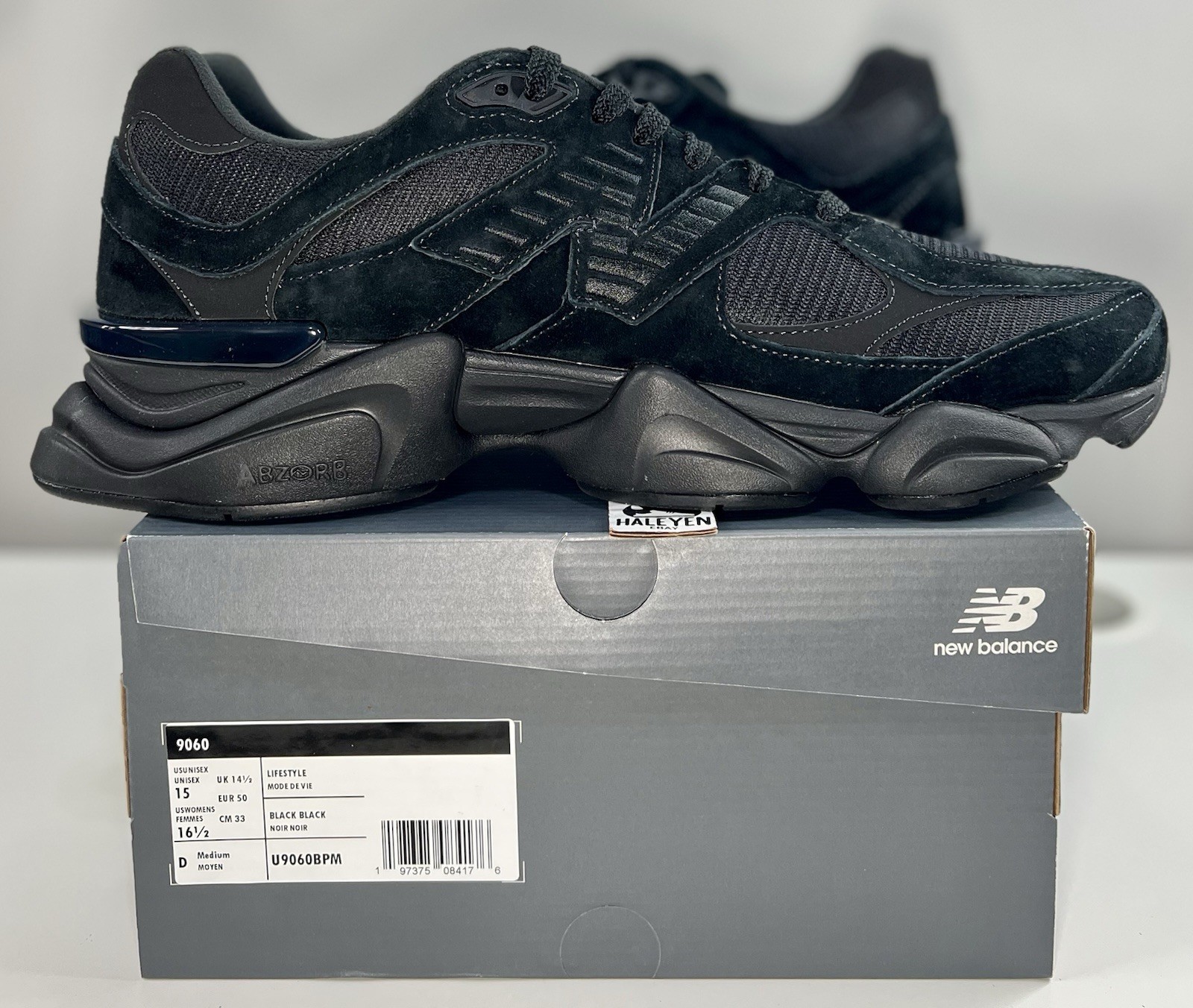 New Balance 9060 ‘Triple Black’ | Men’s Size 15 | U9060BPM