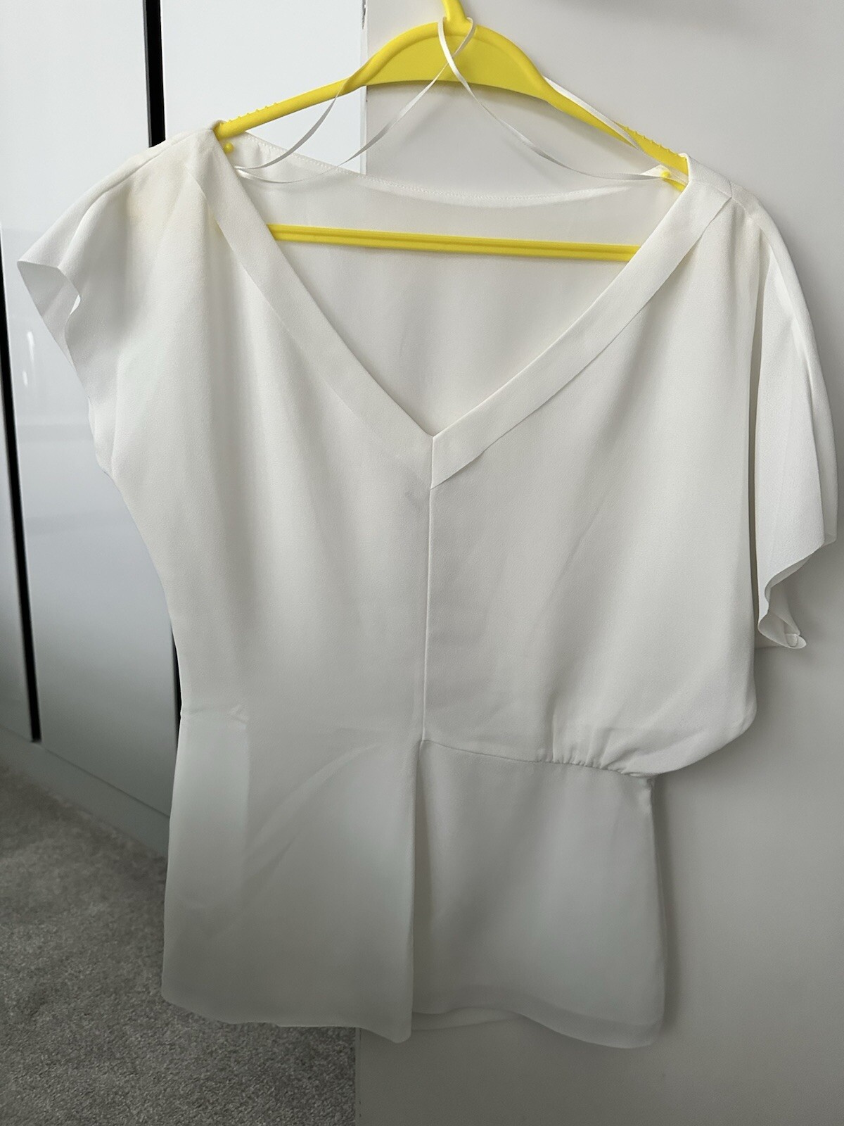Reiss Sanna Off White Asymmetrical Blouse Size 10 UK NEW With TAGS RRP £95