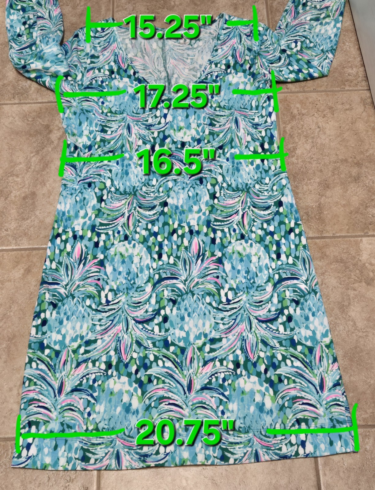 Lilly Pulitzer Davie Dress, Emerald Isle, Pineapple of My Eye, Size Medium