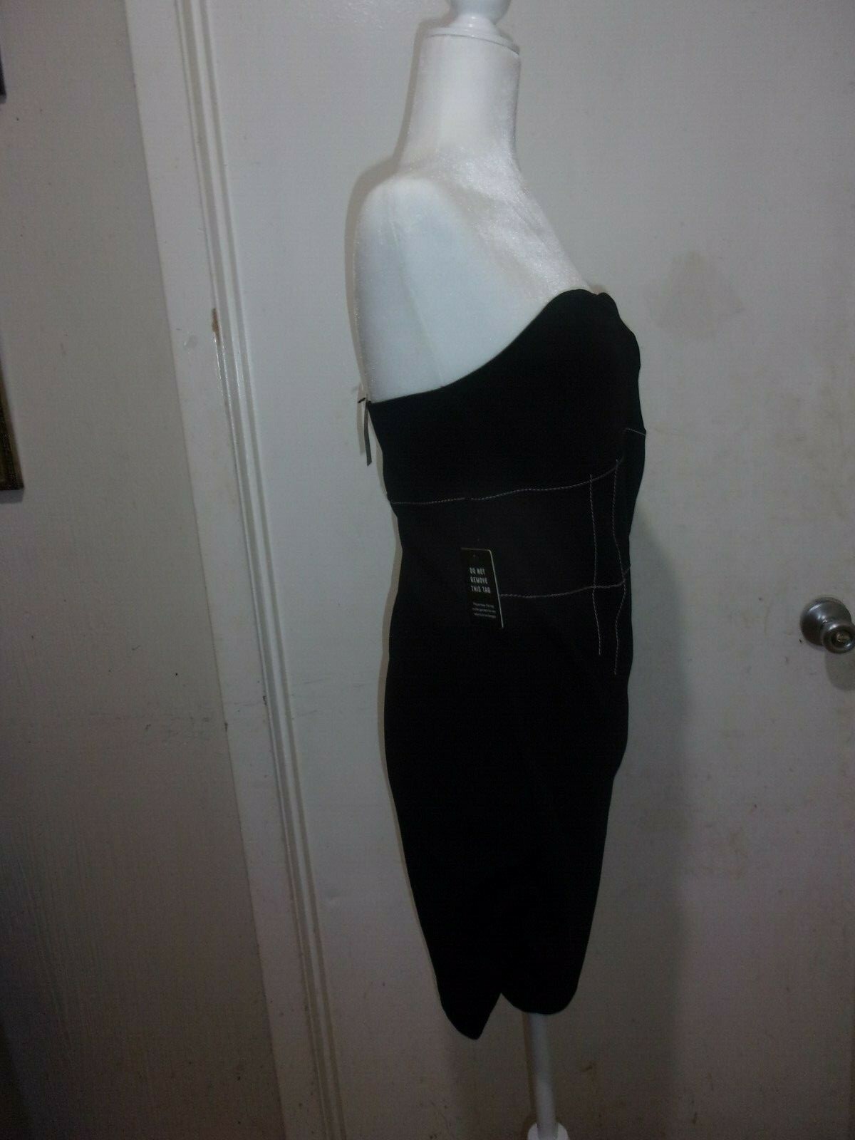 EXPRESS BLACK CONTRAST STITCH STRAPLESS SHEATH DRESS sizes XXS,XS,S,M,L,XL (B145