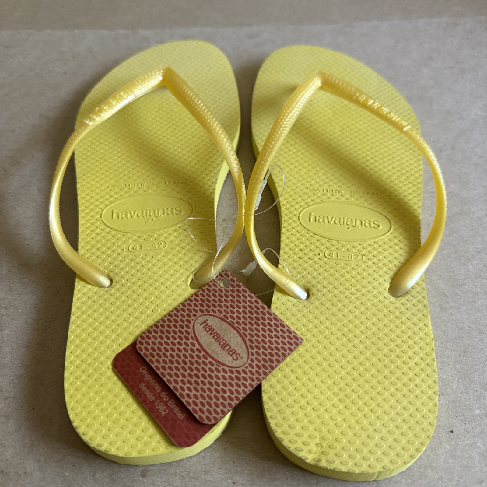 Havaianas Slim Classic Yellow Flip Flops 41/42 – New