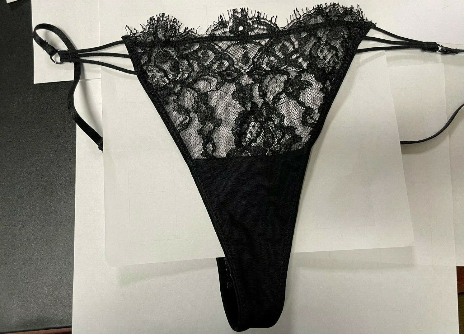 Ajour Lingerie Montsoreau Sheer Lace Balconette Bra 32D New Black panty 8