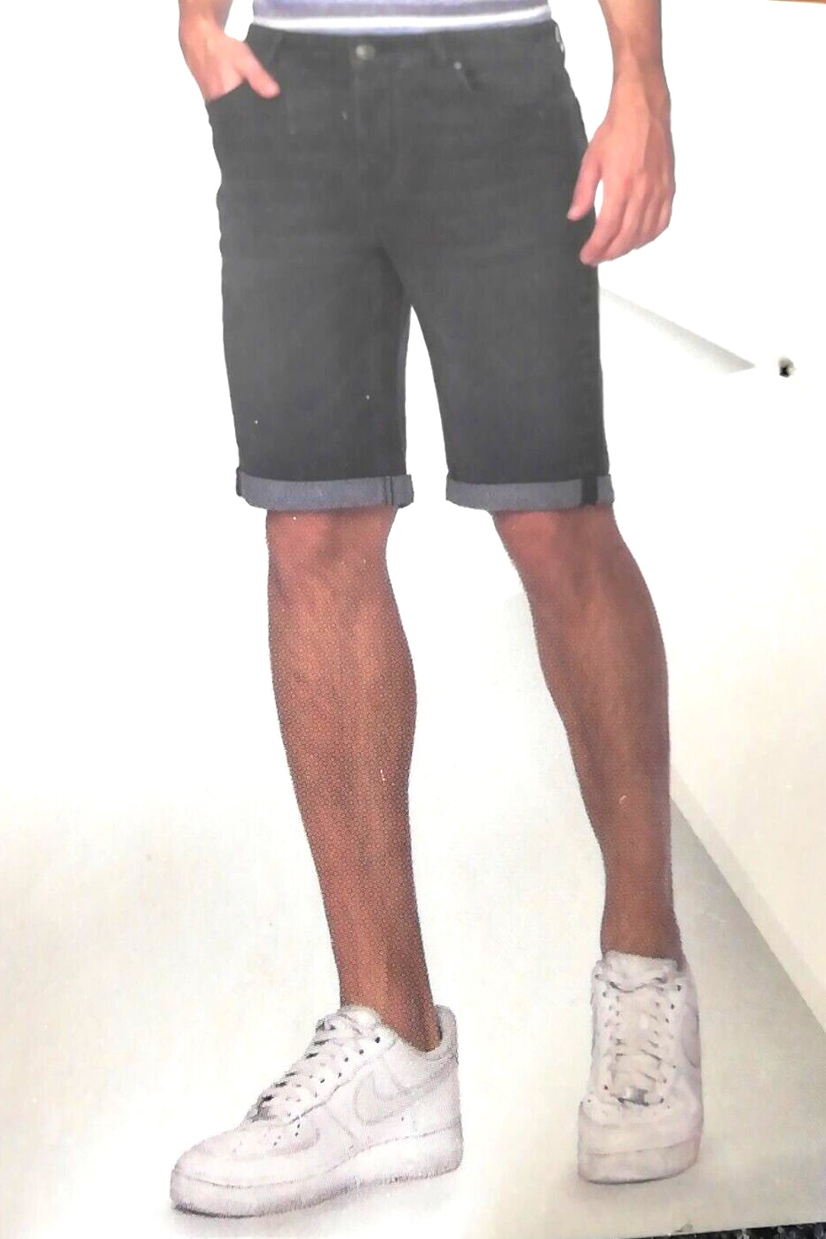 Mens Denim Shorts Black 5 Pocket Med To X Large 32-42 With Stretch 9th Avenue