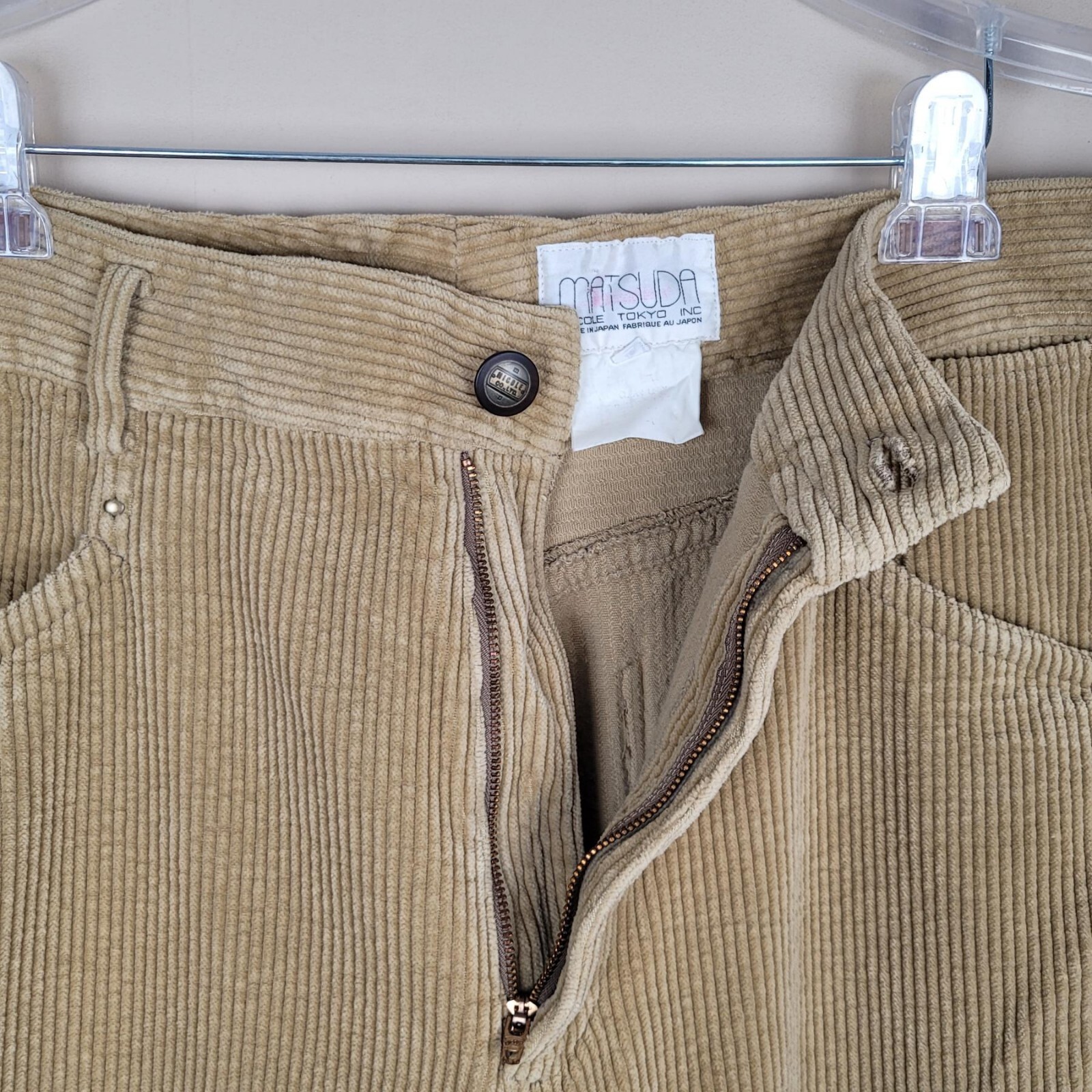 Matsuda Nicole Tokyo Size L Waist 39 Vintage 90s Chunky Corduroy Camel Pants