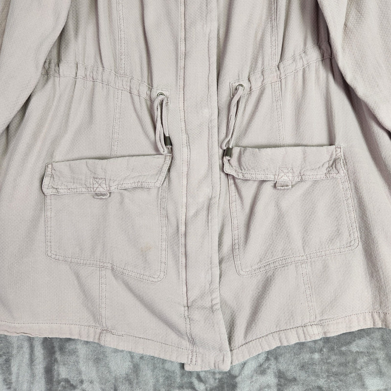 Torrid Jacket Womens 1X Pink Full Zip Snap Hooded Textured Twill Anarak Utility