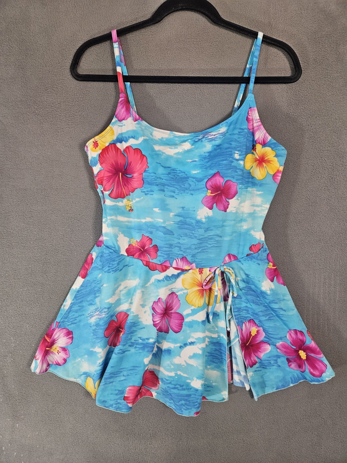 Beach Cabana Woman Large Swimsuit One Piece Dress Multicolor Floral Tropical