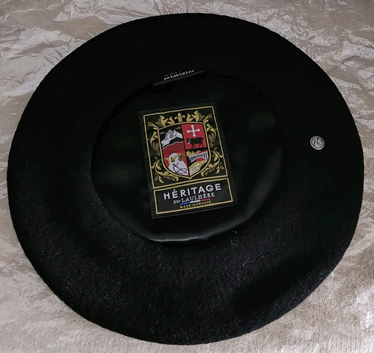 Heritage par Laulhère Authentic French 100% Wool Beret Black 10.5 Inches France