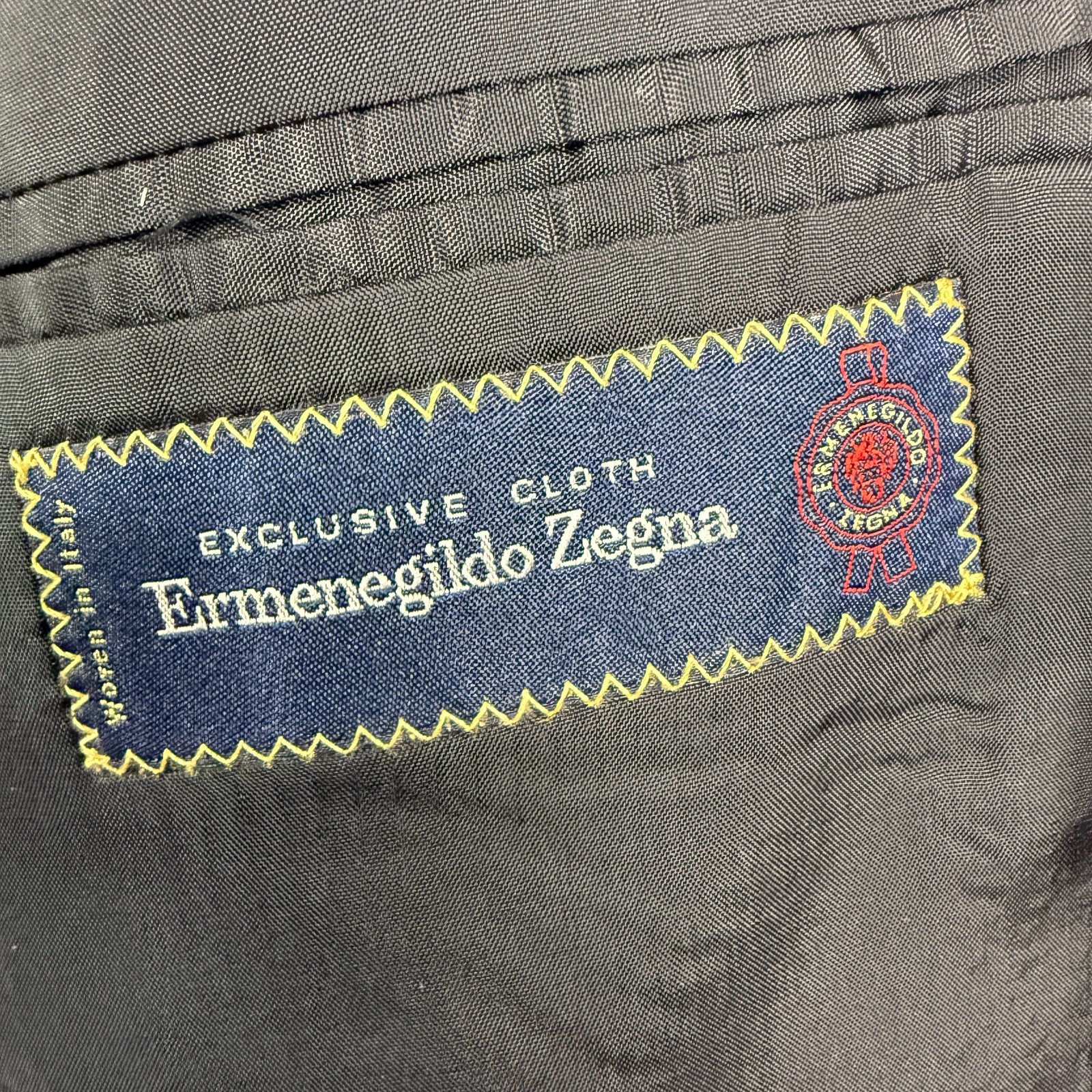 Coppley Suit Mens 42L Navy Blue Pinstripe 3 Button Ermenegildo Zegna Cloth 36×30