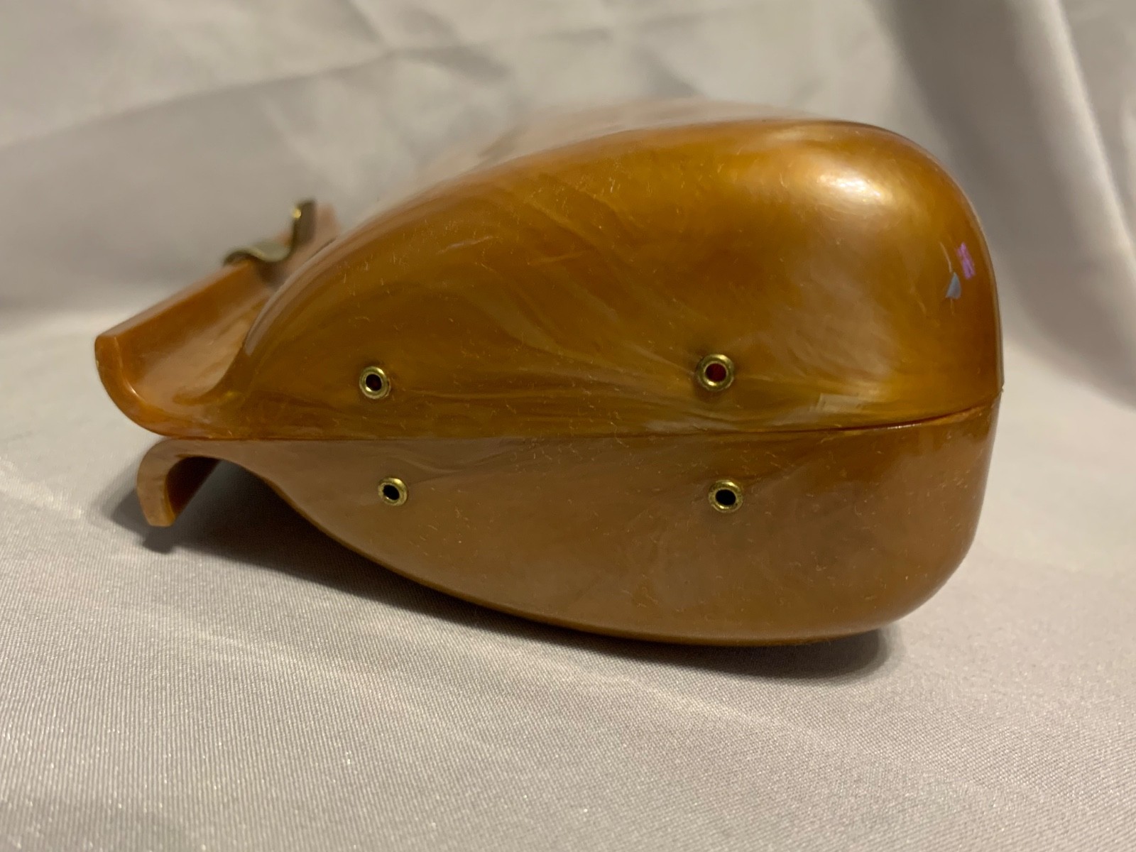 ART DECO Butterscotch TORTOISESHELL AMBER TONE BAKELITE LUCITE Clutch Purse