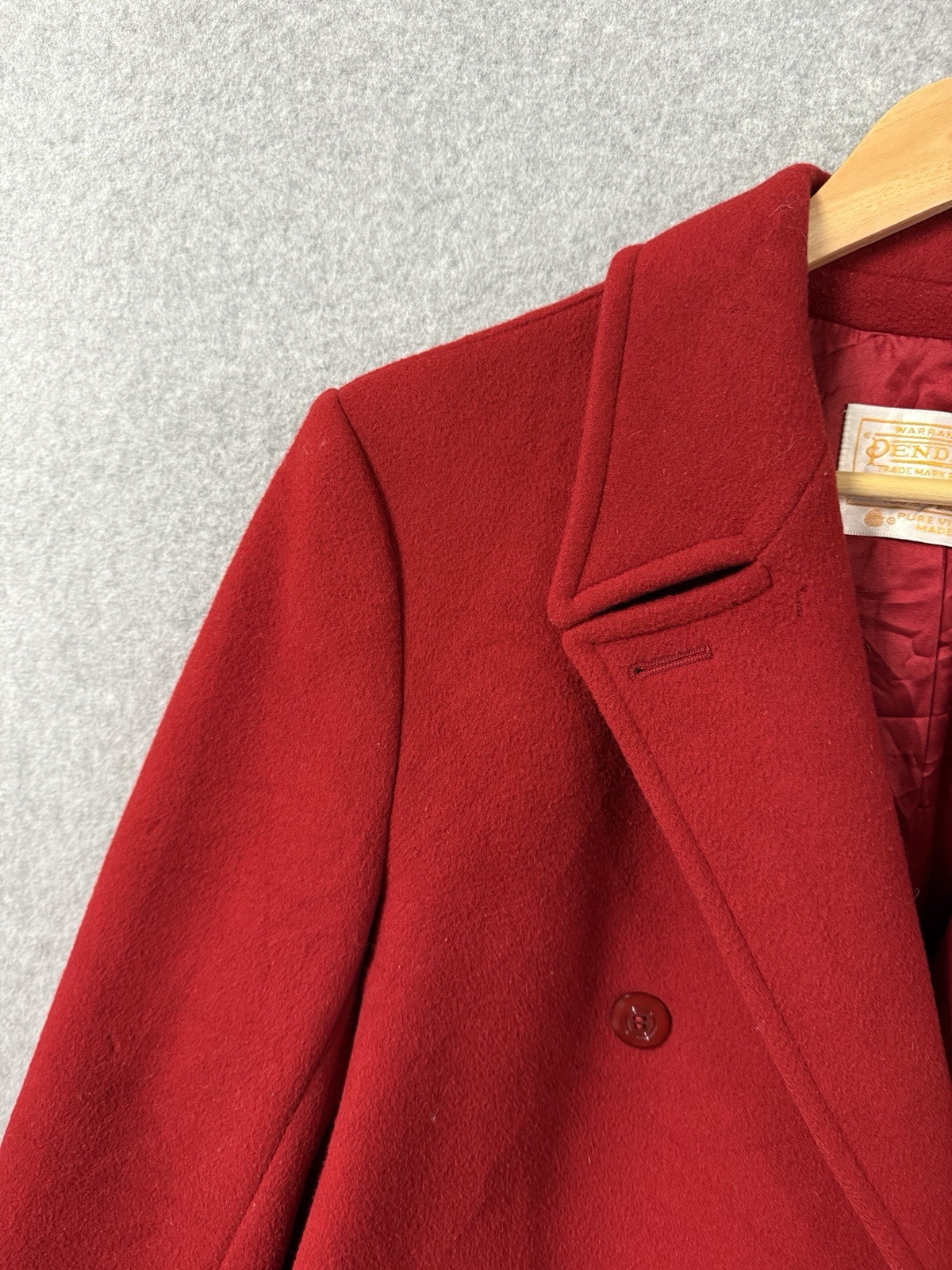 Pendleton Woolen Mills 100% Virgin Wool Mid Overcoat Jacket 46″ Made in USA