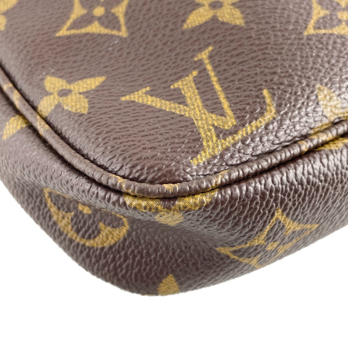 Louis Vuitton Monogram Pochette Accessoires Leather Fabric Brown Handbag 4742