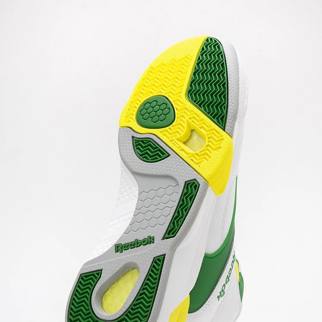 Reebok 116693 100203282 COURT VICTORY PUMP White/Green Natural Leather 5-13in
