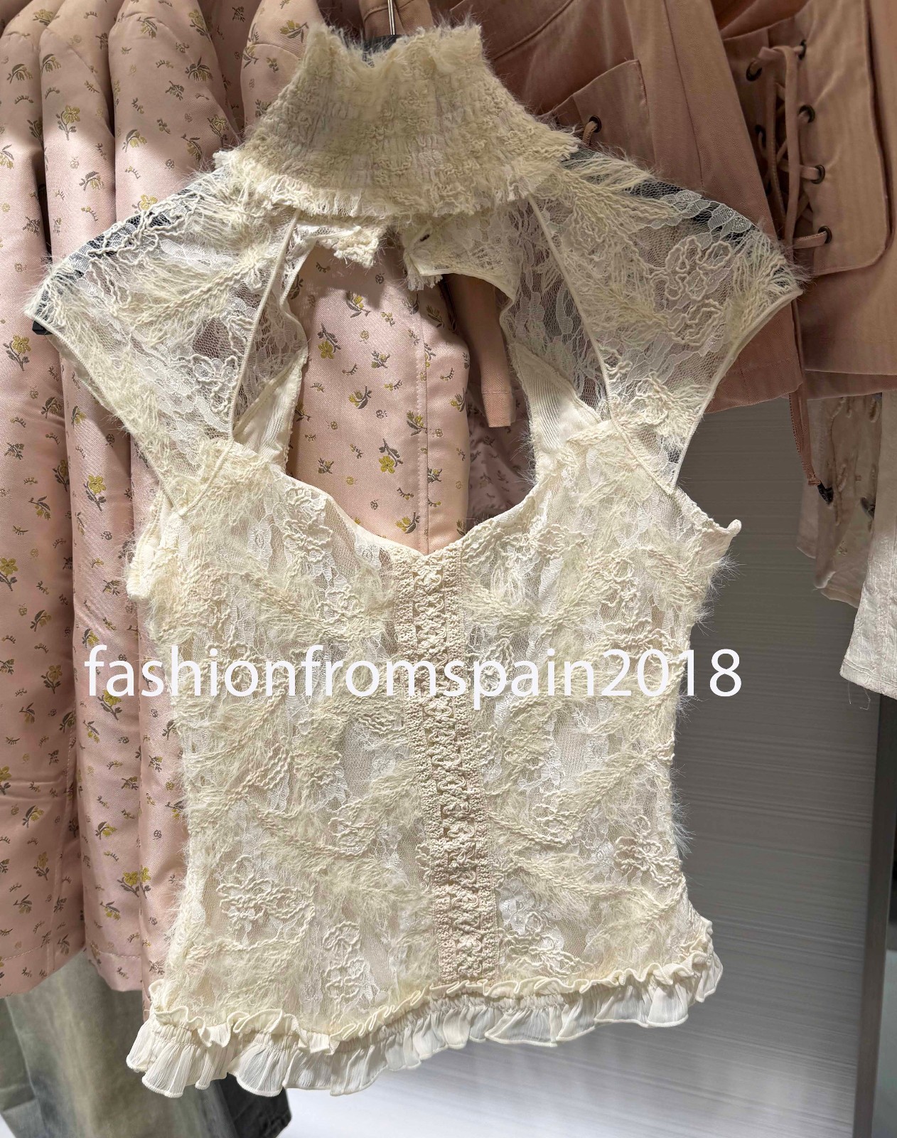ZARA NEW WOMAN ROMANTIC HIGH-NECK CORSET ECRU S,M,L 1223/456/712
