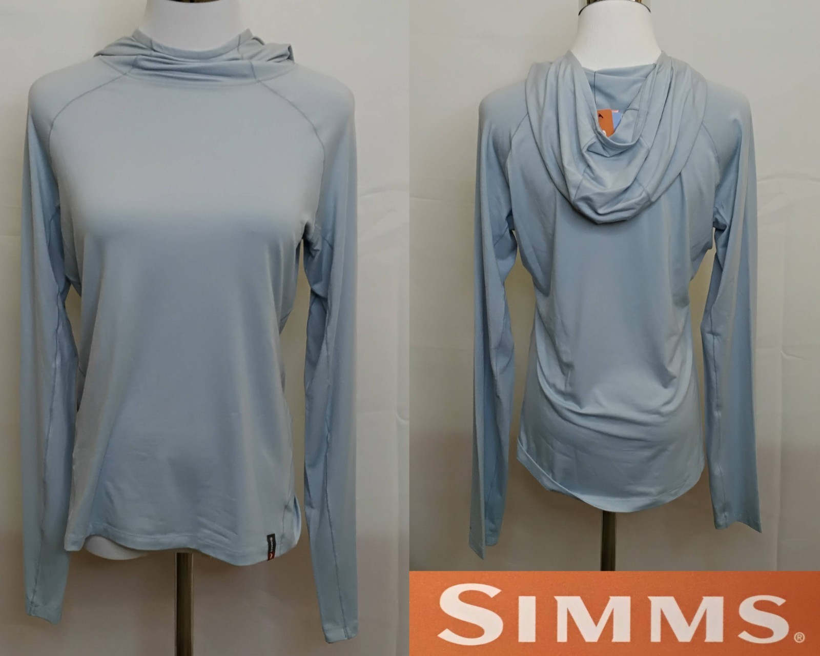 Simms Headwaters Hoody Women’s M Steel Blue Heather UPF 30 NWT #J4825