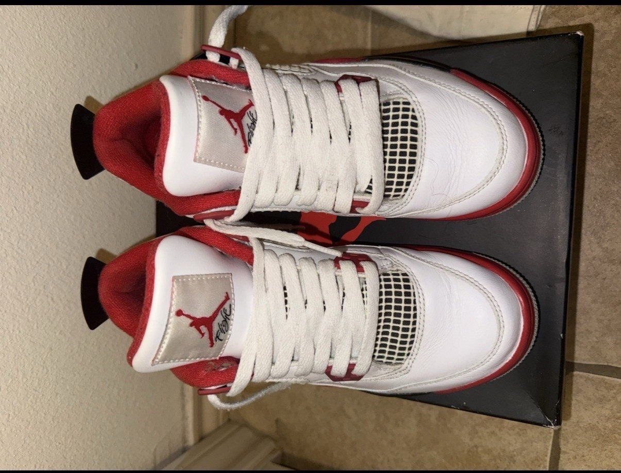 Jordan Air Jordan 4 Retro (GS) White/Red/Black Leather Youth US 5.5
