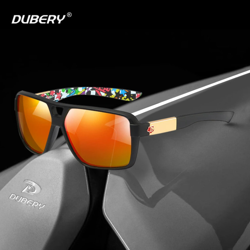 DUBERY Men Sport Polarized Oversize Sunglasses Square Driving Fishing Glasses
