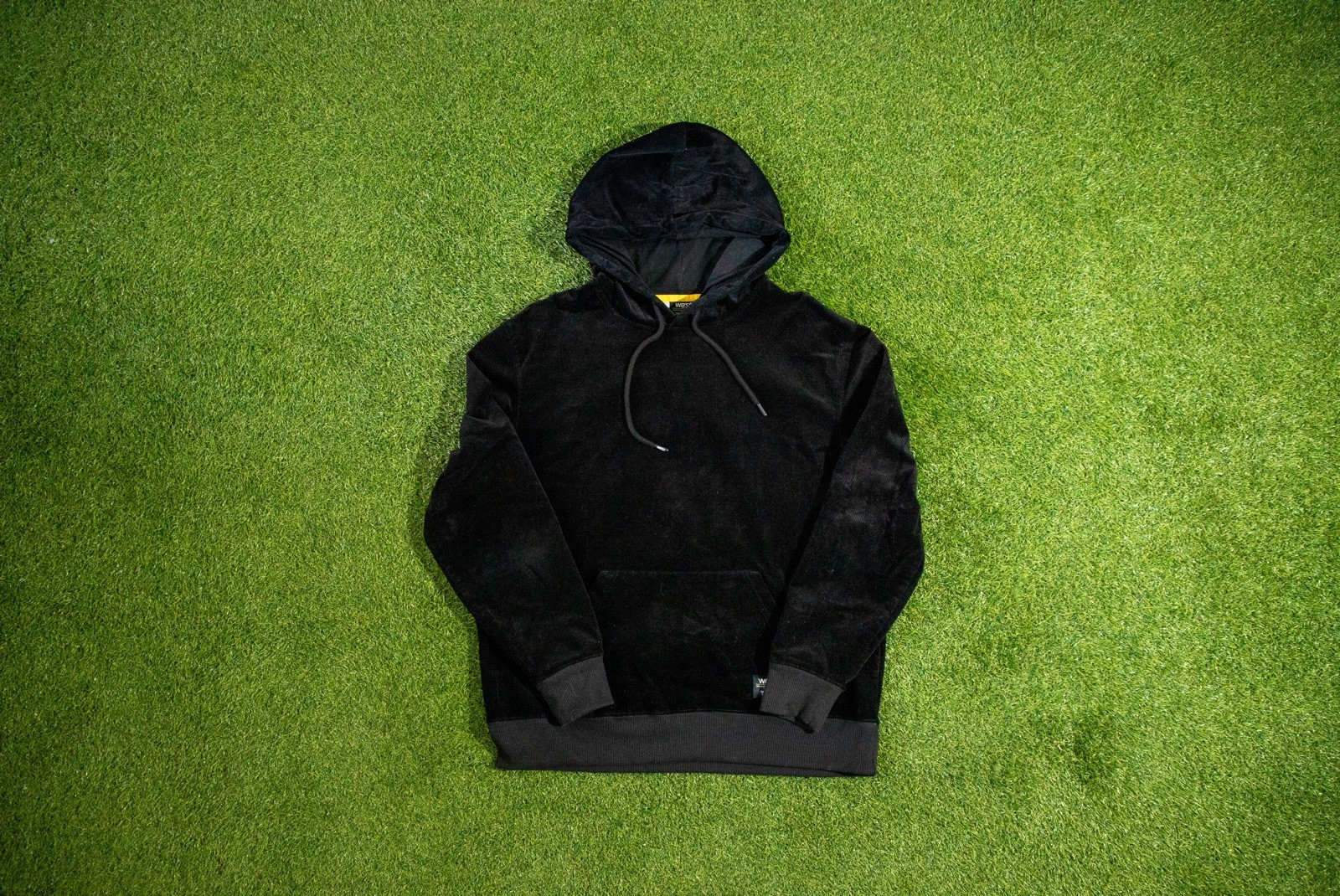 WESC Corduroy Hooded Sweater Black Size Medium