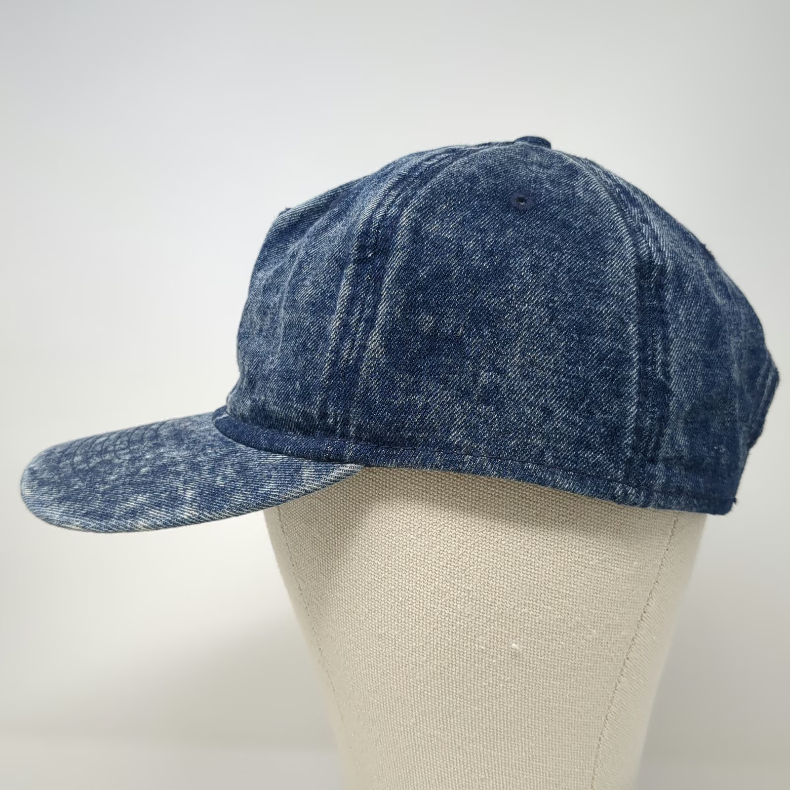 No Boundaries 5 Panel Blue One Size Acid Wash Denim Snapback Adjustable Cap Hat