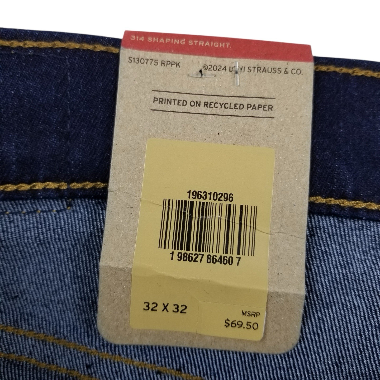 Levi’s Women’s Denim 314 Shaping Straight Jean Size 32 x 32 Dark Wash