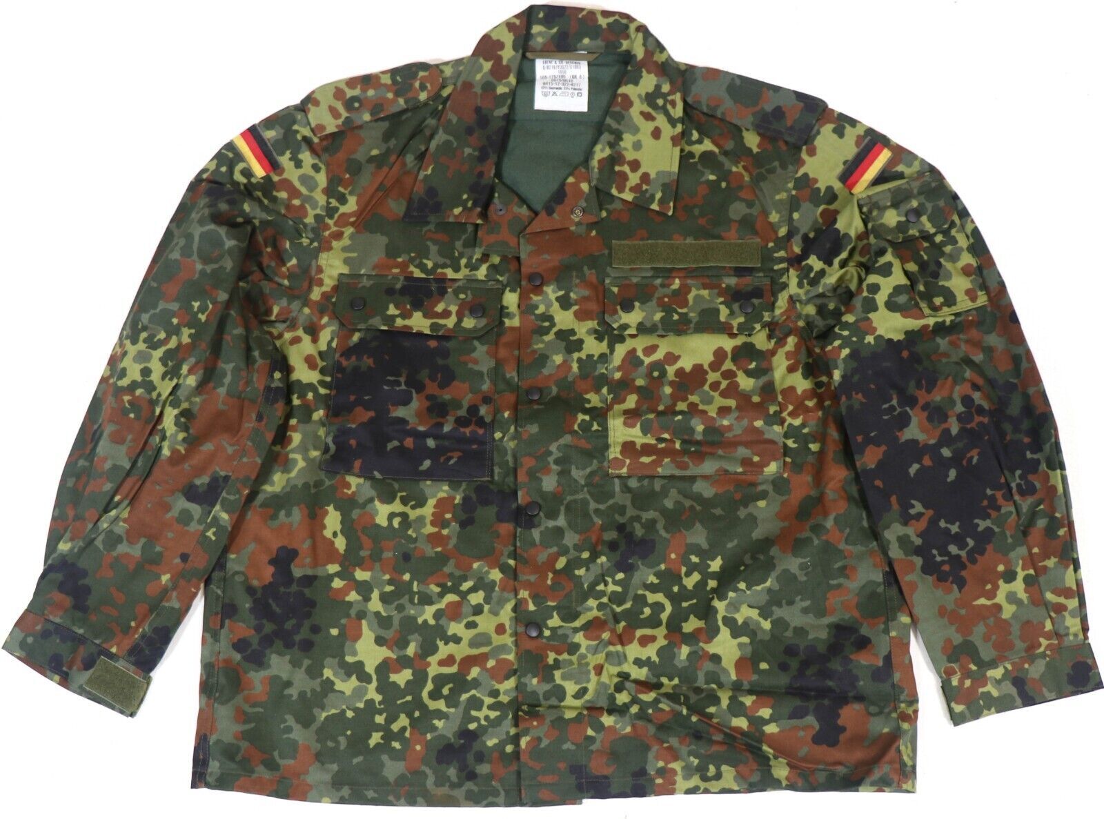 New German Bundeswehr Flecktarn Jacket Camo Military Fleck Shirt Army Woodland
