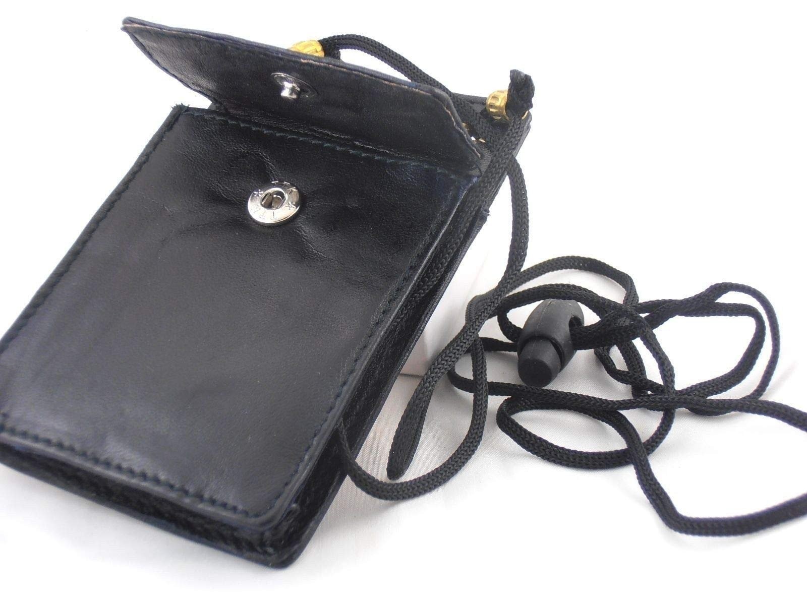 MARSHAL New Leather Neck Strap ID Badge Credit Card Holder Pouch Wallet Mini…