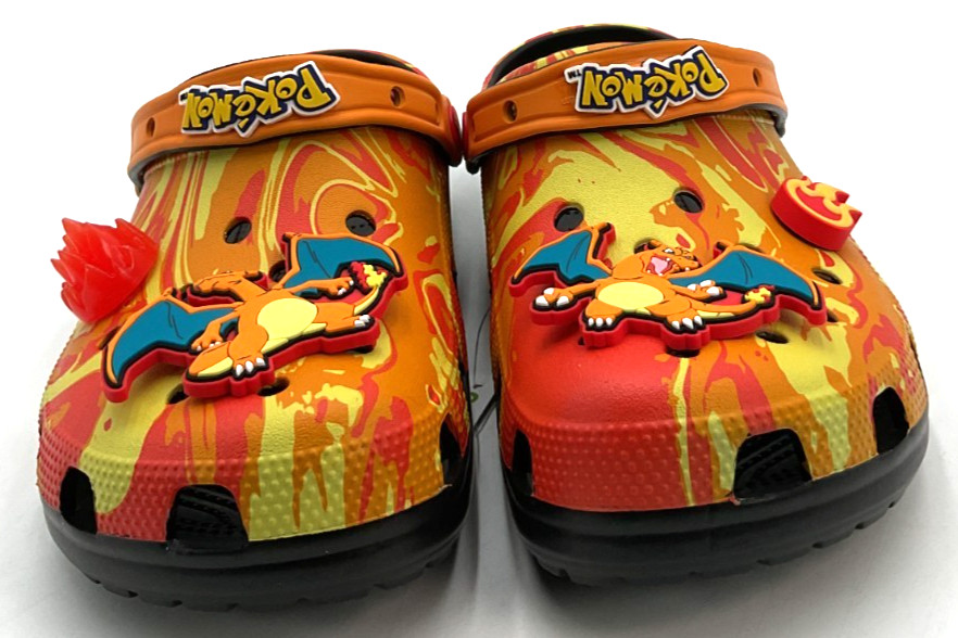Pokémon x Crocs Charizard Classic Men’s 9 / Women’s 11 Fire Orange Clogs NIB
