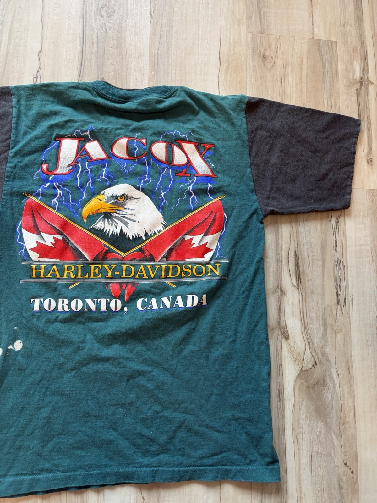 Vtg Harley Davidson Eagle & Lightning Biker T-Shirt 80s/90s Size M Made in USA