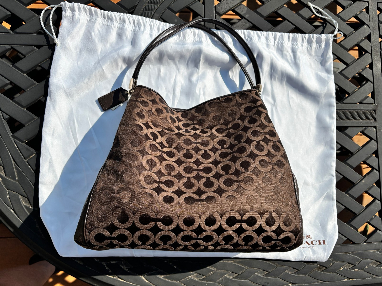 Coach Op Large Logo Shoulder Bag Madison Phoebe