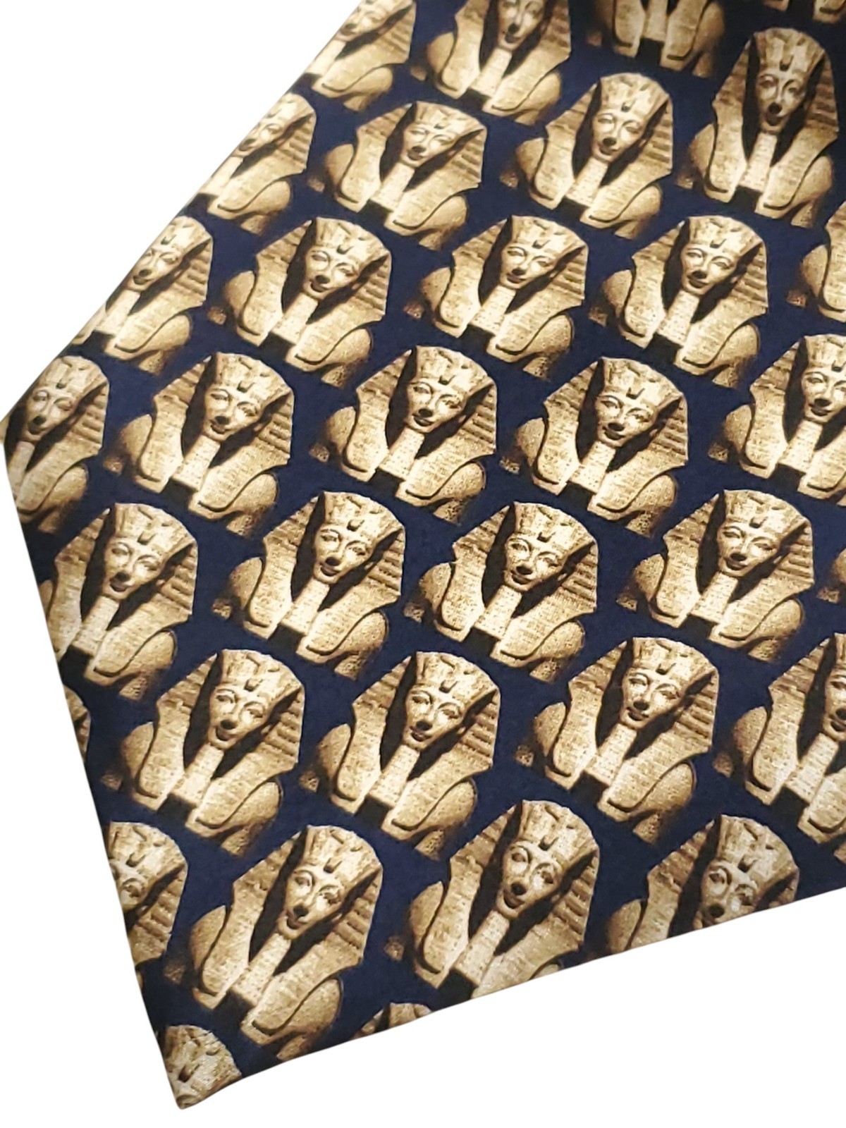 MUSEUM ARTIFACTS – Tutankhamun – Egyptian Pyramid Vintage Handmade Silk Tie NEW