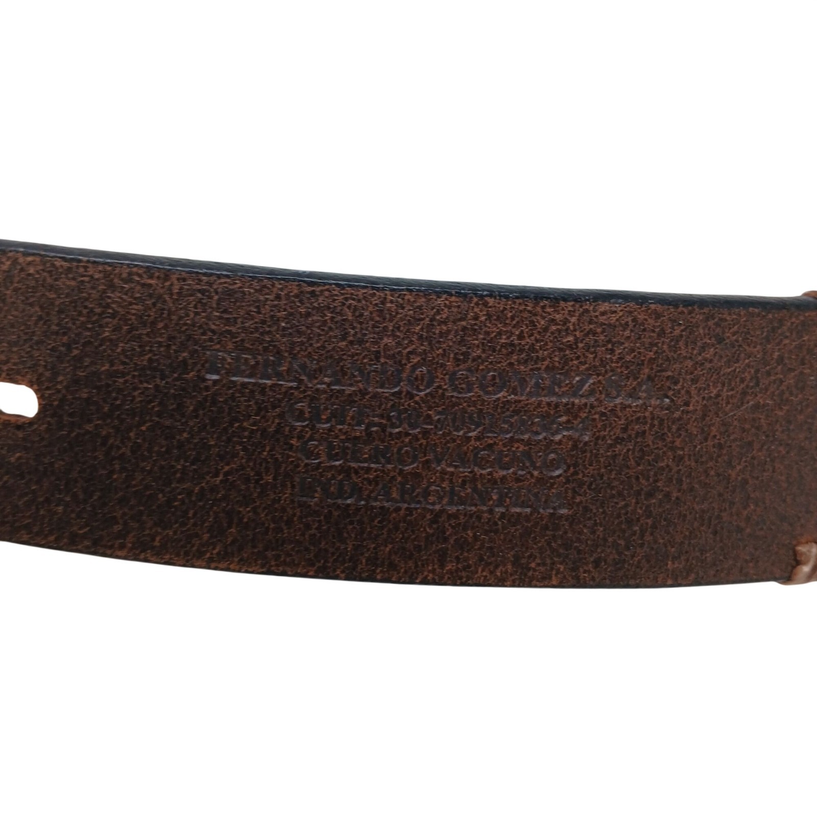 Gaucho Brown Leather Belt 80 cm Embroidered Western Tribal w/Buckle #D11-A