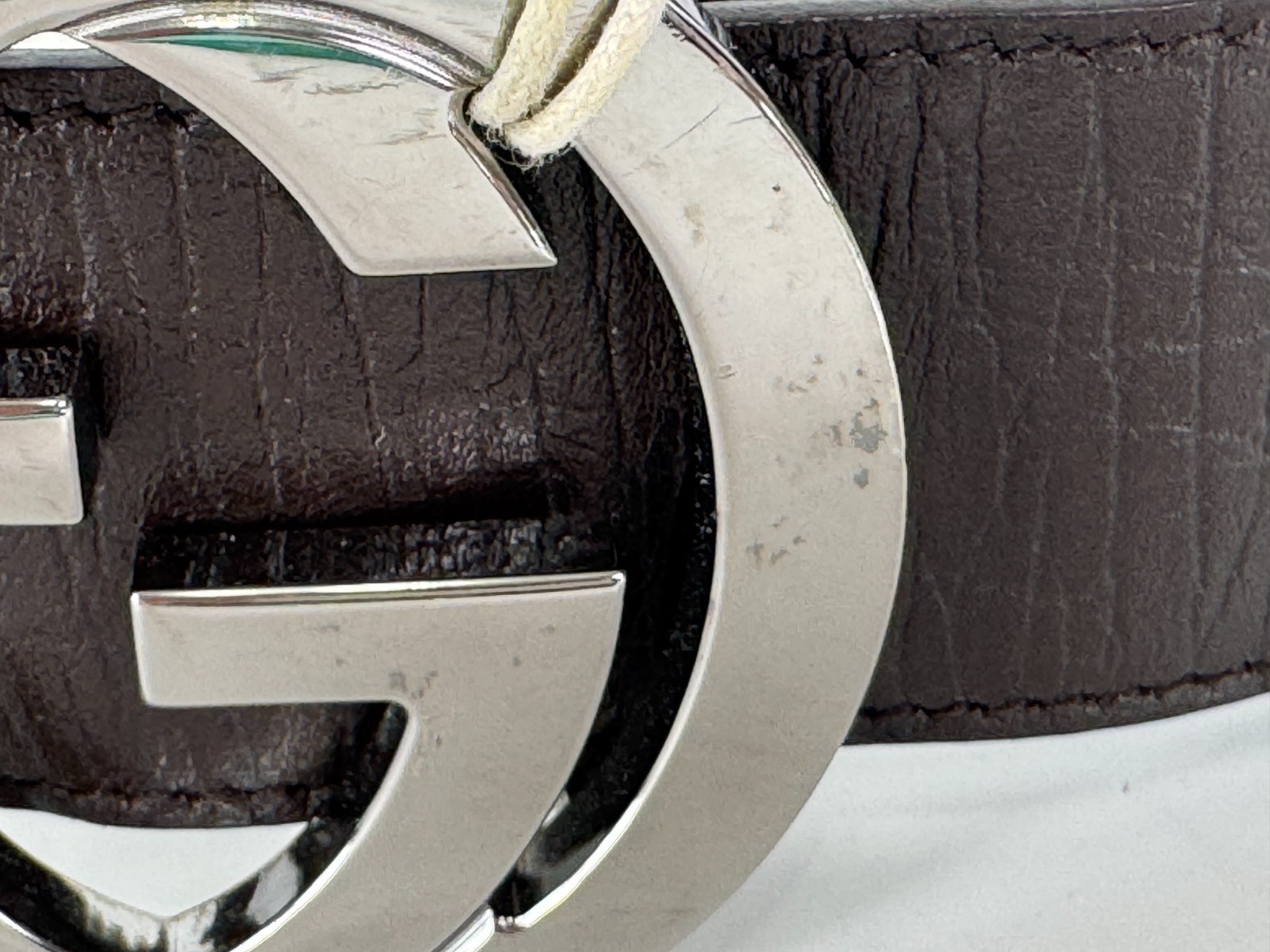Gucci Auth Web Belt 80 cm 32 in Silver GG Red Green Fabric Brown Leather Runway