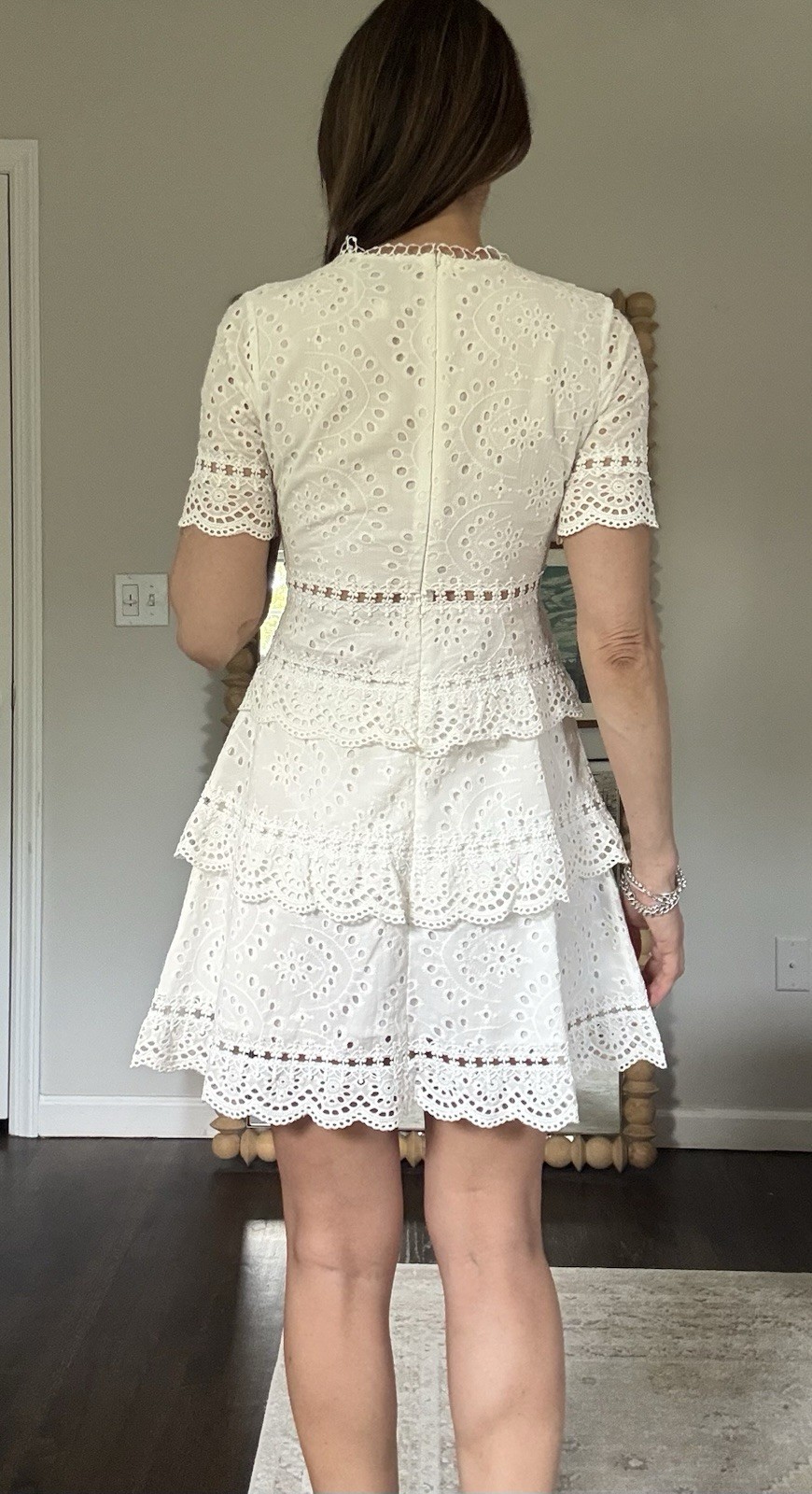 Anthropologie Sunday mi Amor dress White Cotton Romantic Eyelet Lace M