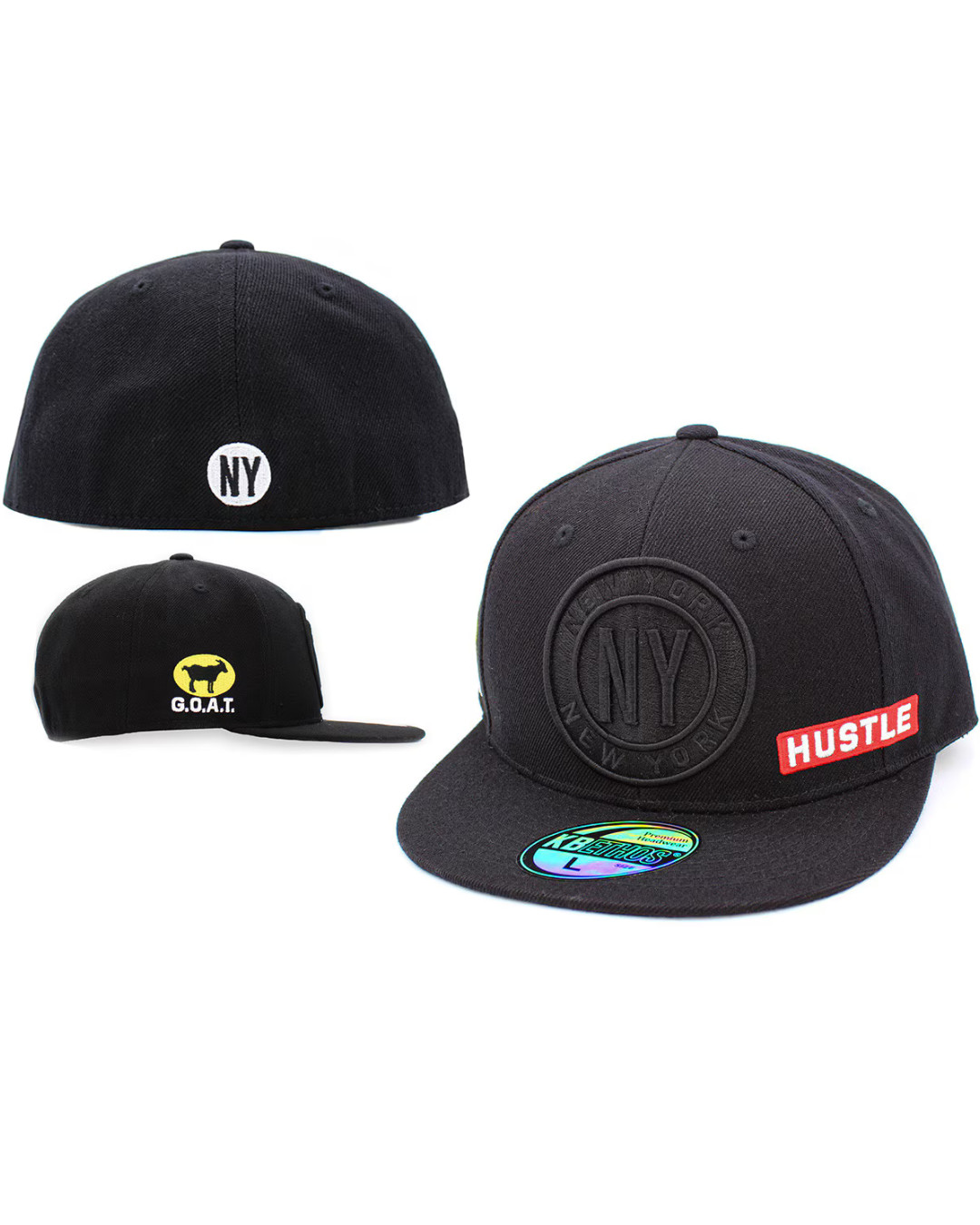 New York Hustle GOAT Fitted Cap – KBETHOS Streetwear Hat Premium Urban – NEW