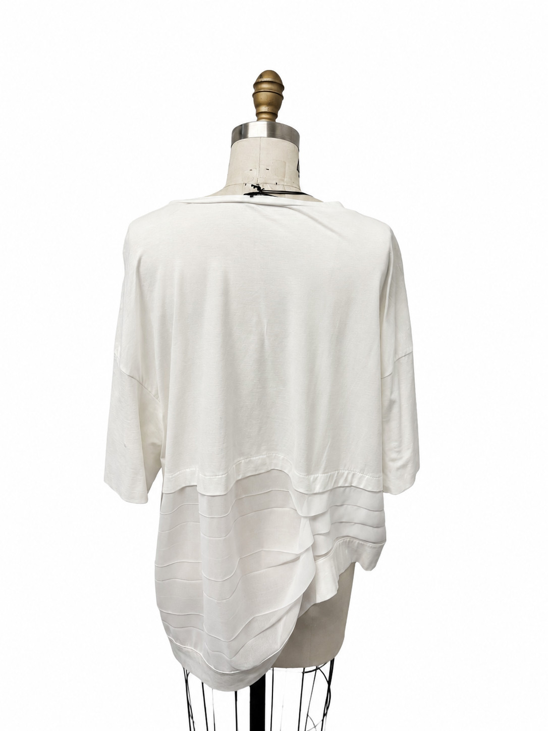 Pier Antonio Gaspari White asymmetrical with ¾ sleeves t-shirt IT42 US Size 6