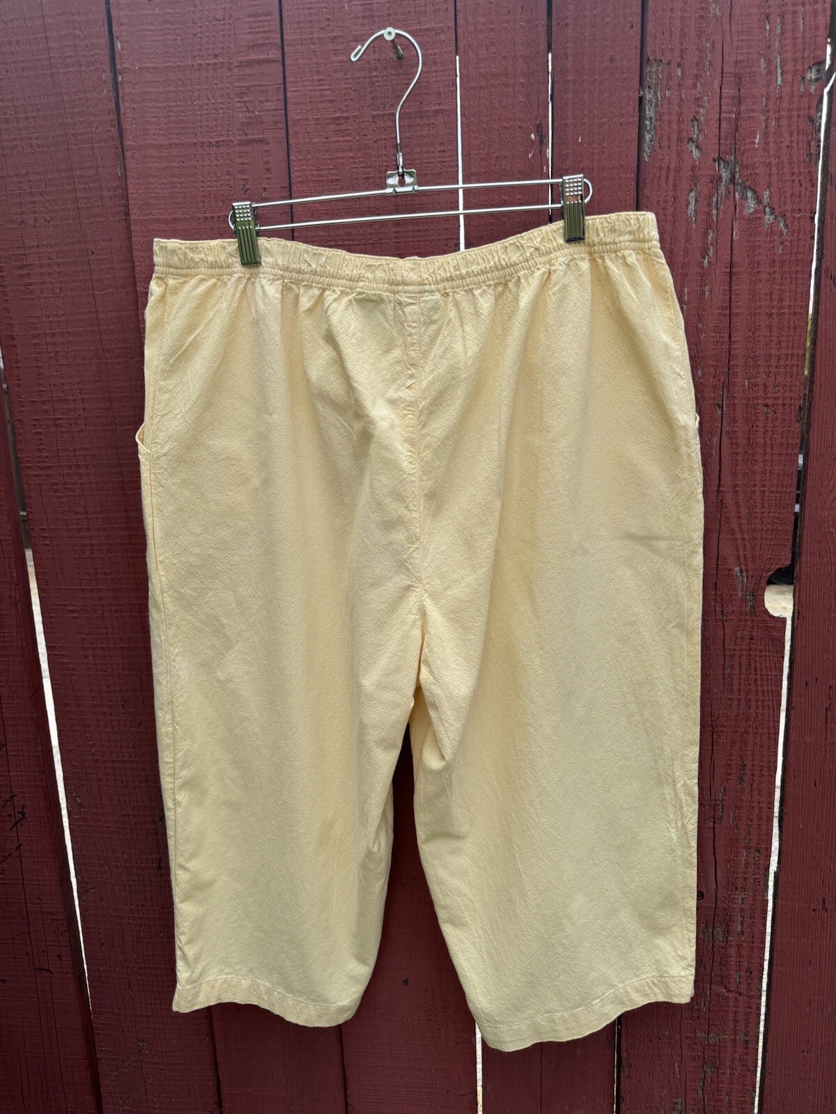 Classic Elements Butter Yellow Capri Pants Summer Vacation 90s Y2K 100% Cotton