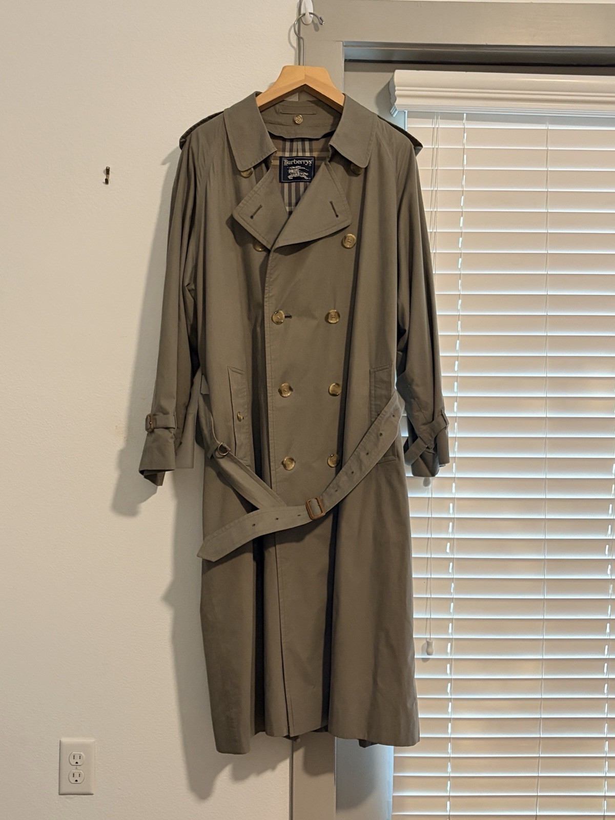 BURBERRY Kensington Heritage Trench Coat w/Wool Liner Men’s Size 46L Vintage