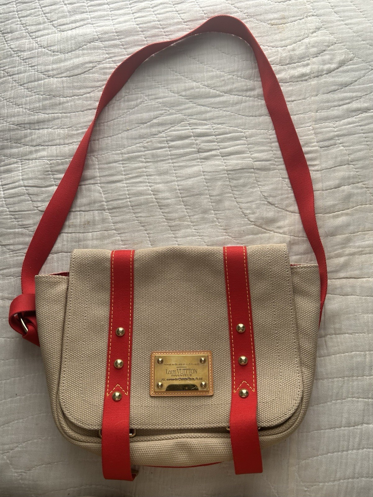 Louis Vuitton Antigua Besace PM Beige M40041 #FZ487-293 Great Deal!