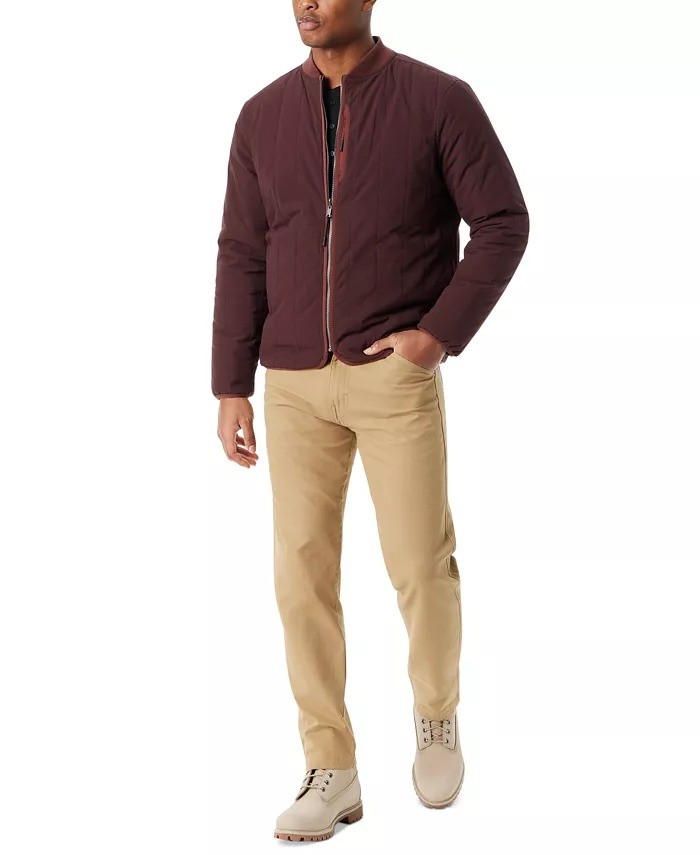 Bass Outdoor Reversible Jacket Mens Large Rum Raisin Zip Front Liner Warm Tech