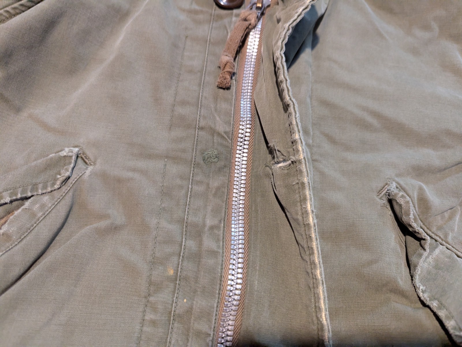 Vintage US Army Jacket Mens Small Green M47 Parka 1950s Korean War Military Coat