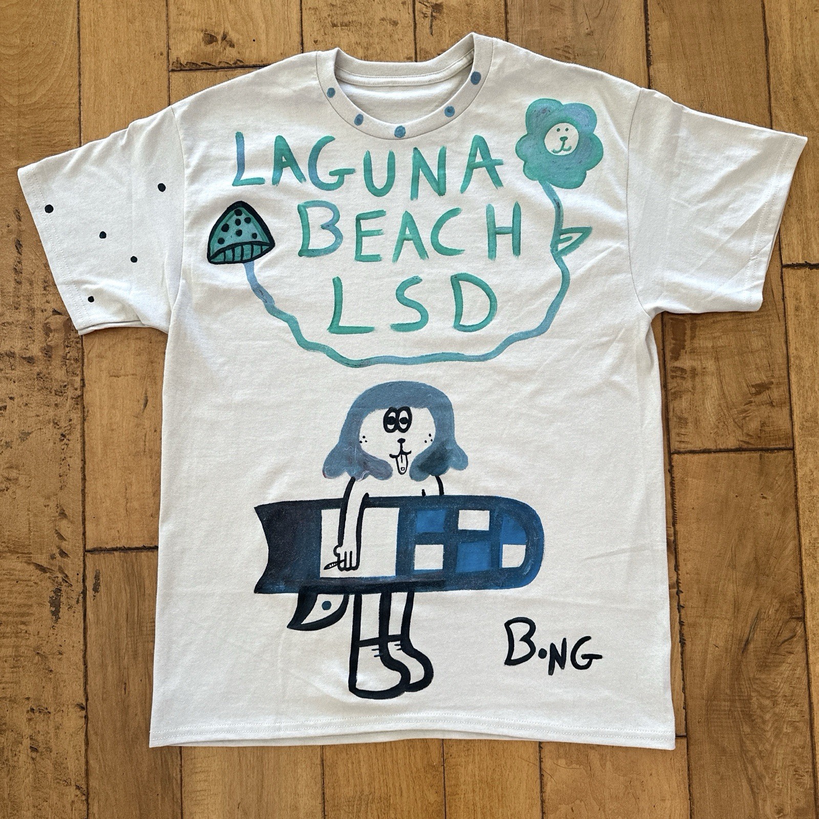 Laguna Beach LSD Graphic Art White Cotton Men’s Crew Neck T-Shirt