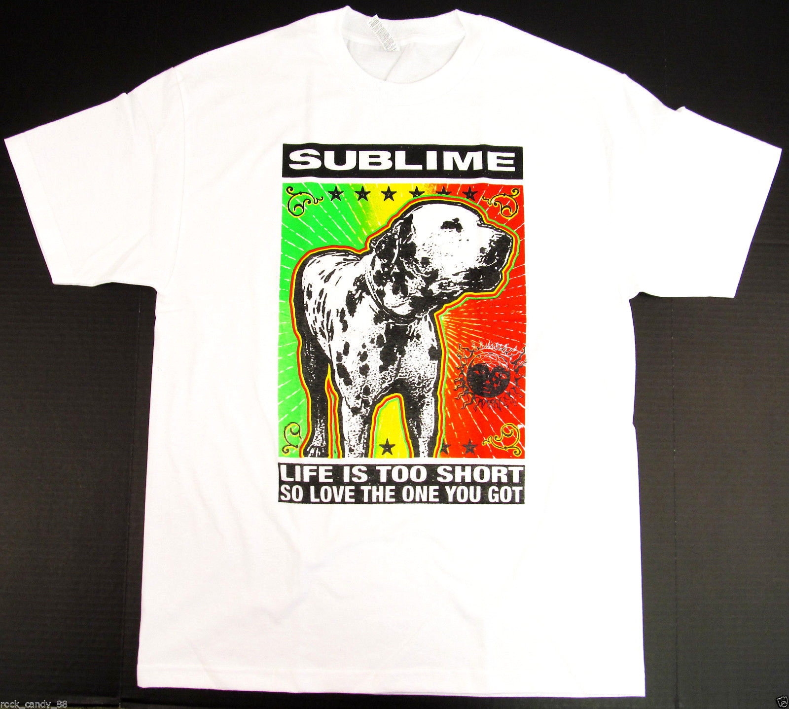 SUBLIME LOU DOG T-shirt LBC Long Beach Cali Ska Punk Tee Adult S-2XL White New