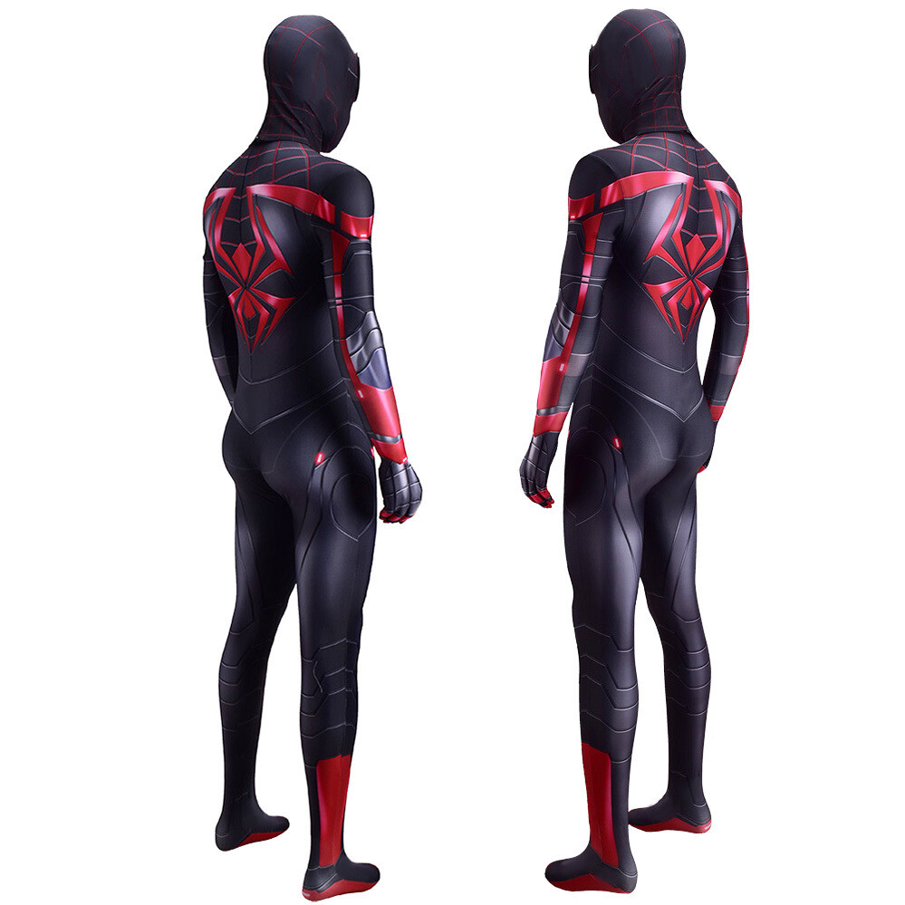 2021 Miles Morales Spiderman Jumpsuit Spider-man Cosplay Costume Suit Halloween