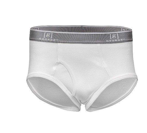 George Size M (32-34) 6 Pack men’s Full Rise Briefs White Cotton Tag-Free NEW