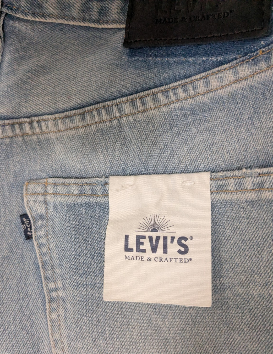 Levi’s Made & Crafted Slit Straight Leg Jeans Women’s 26 Blue Tie-Dye $248 Nwt