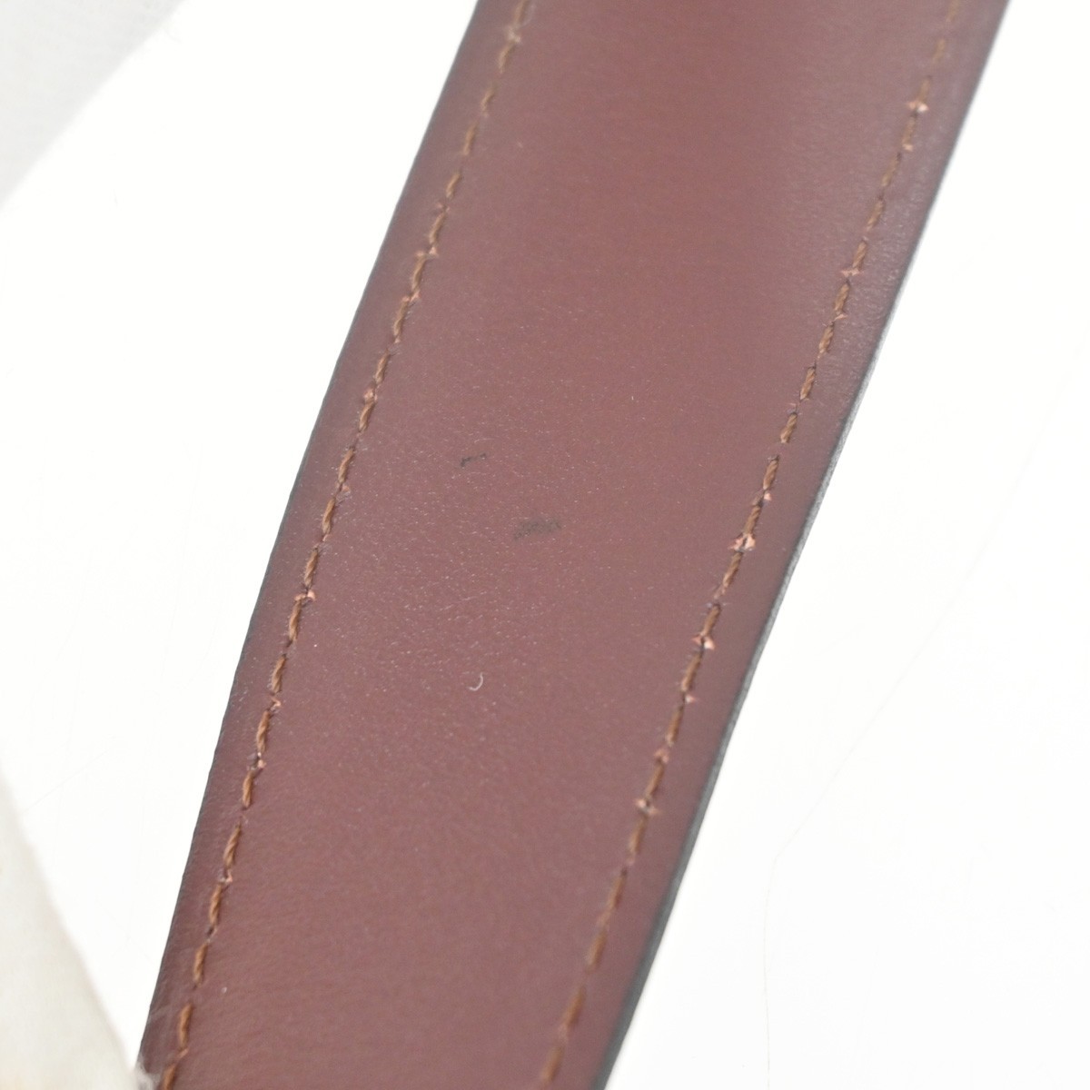 Cartier C Logo Belt 110/43 Leather Red Gold Vintage 05RL880