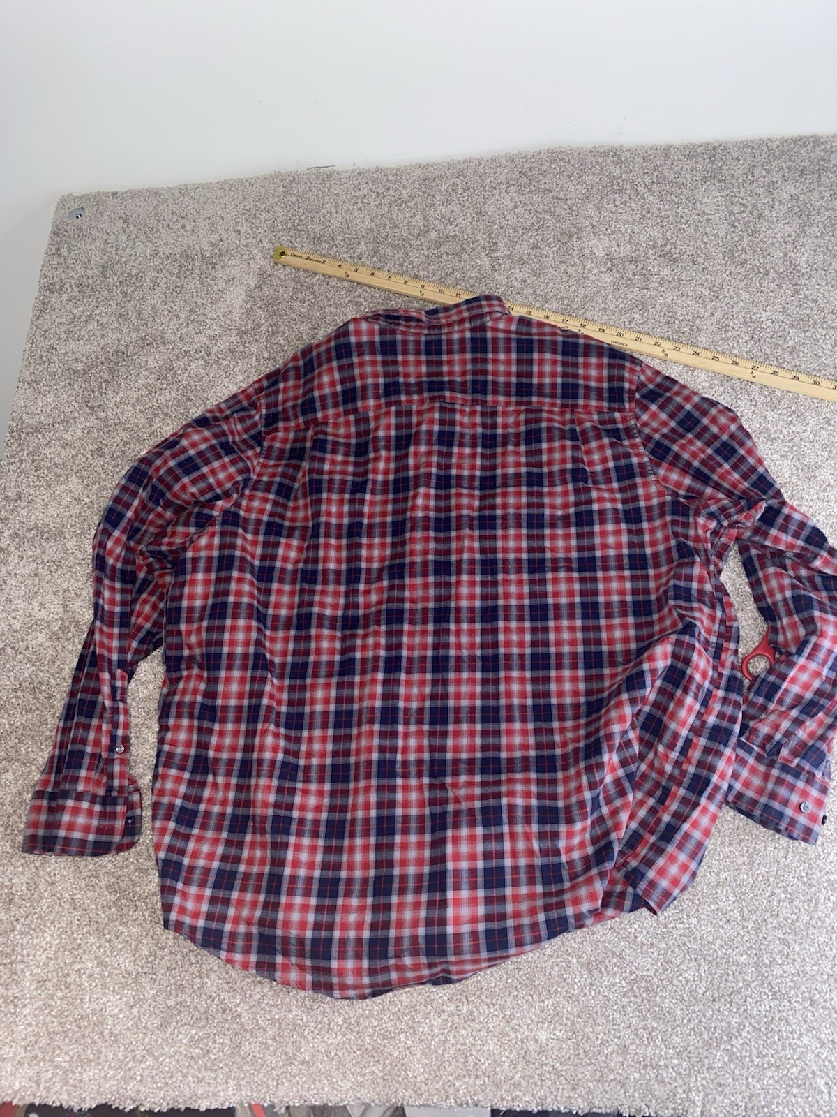 Tennessee Titans Plaid Shirt Button Down Mens 3XLT Nylon Stretch Blend Red/Blue