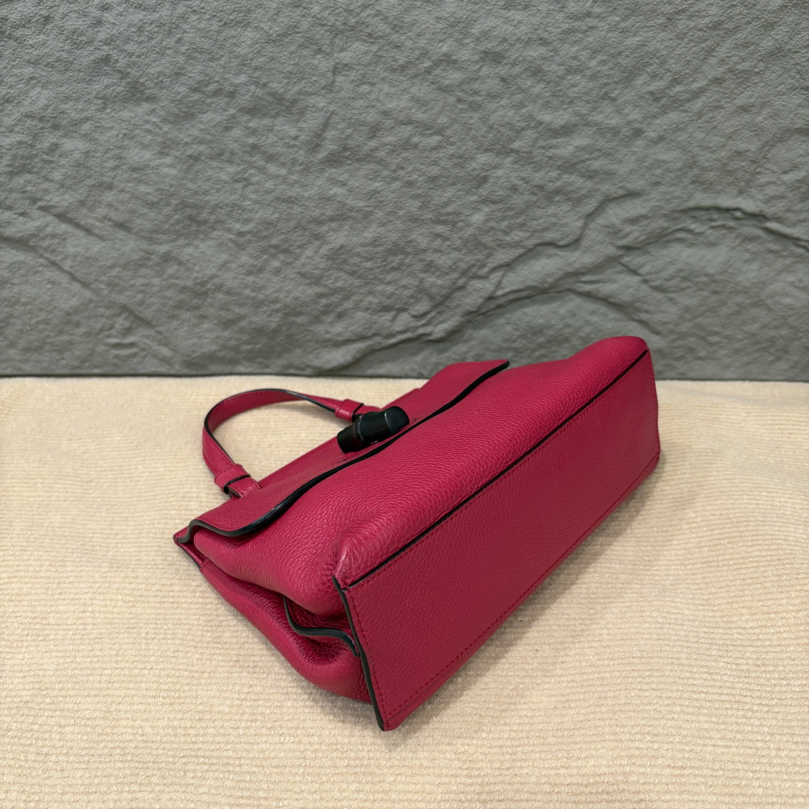 Gucci Bamboo Small Bamboo Daily Top Handle Bag Red Calfskin (ws1210o3)